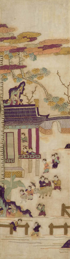 자수병풍 '백동자도10곡자수병풍(소)'(19세기).