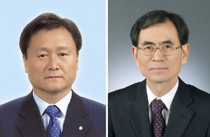 이석균 후보(사진 왼쪽)와 정만진 후보